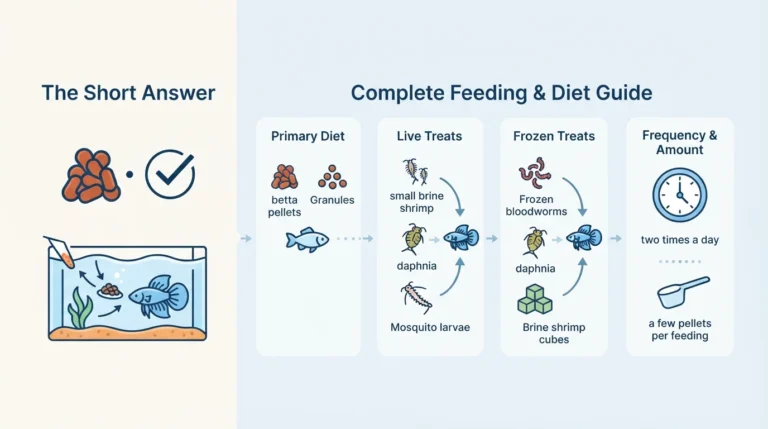 Illustration of What Do Betta Fish Eat? The Complete Feeding & Diet Guide
